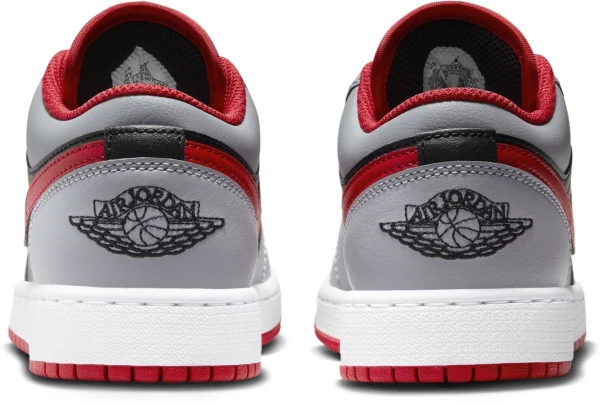 Кросівки підліткові Nike AIR JORDAN 1 LOW (GS) сіро-чорно-червоні 553560-060