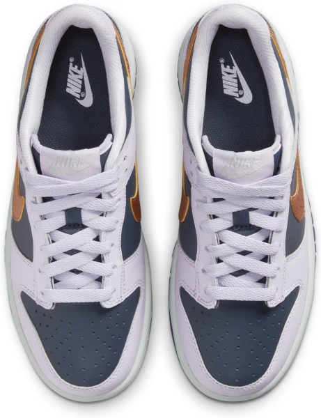 Кроссовки подростковые Nike DUNK LOW SE (GS) темно-сине-фиолетово-золотые DX1663-400
