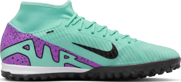 Сороконожки (шиповки) Nike MERCURIAL ZOOM SUPERFLY 9 ACADEMY TF бирюзово-фиолетовые DJ5629-300