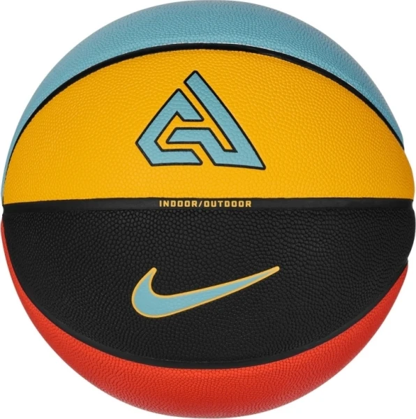 Баскетбольний м'яч Nike ALL COURT 2.0 8P G ANTETOKOUNMPO DEFLATED жовто-блакитно-червоно-чорний Розмір 7 N.100.4138.824.07