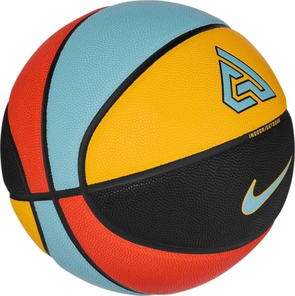 Баскетбольний м'яч Nike ALL COURT 2.0 8P G ANTETOKOUNMPO DEFLATED жовто-блакитно-червоно-чорний Розмір 7 N.100.4138.824.07