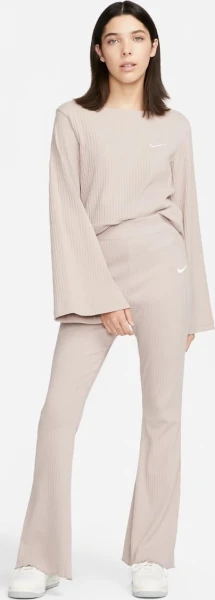 Спортивные штаны женские Nike W NSW RIB JRSY PANT бежевые DV7868-272