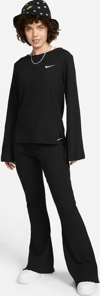 Спортивні штани жіночі Nike W NSW RIB JRSY PANT чорні DV7868-010