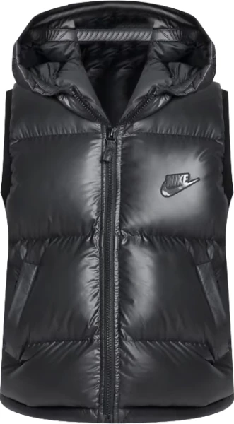 Жилетка подростковая Nike K REPEL LOOSE HEAVYWEIGHT SYNTHETIC FILL EASYON HOODED VEST черная FD2844-011