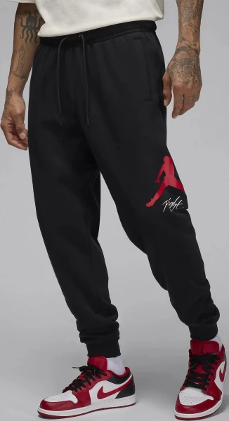 Спортивні штани Nike MJ ESS FLC BASELINE PANT чорно-червоні FD7345-013