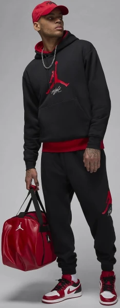 Спортивні штани Nike MJ ESS FLC BASELINE PANT чорно-червоні FD7345-013