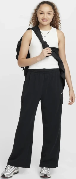 Спортивные штаны подростковые Nike G NSW DF FLC OVRSZDPANT DNCE черные FZ5550-010