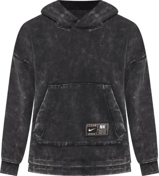 Худи подростковое Nike K NK COB FLC PO HOODIE WASH черное FZ5266-010