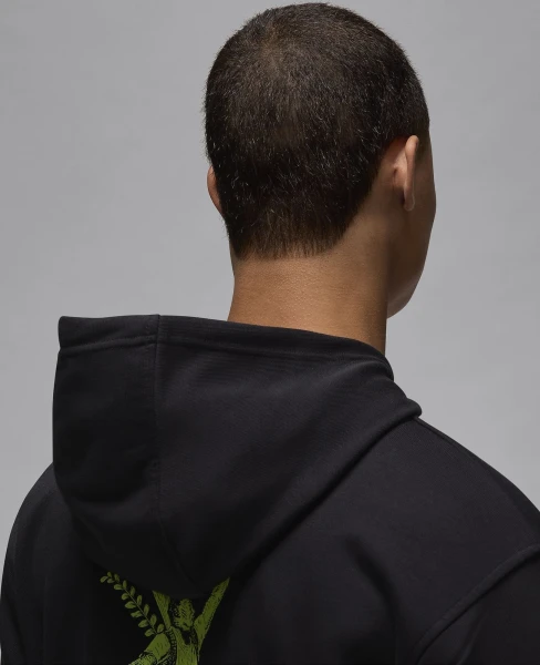 Худи Nike JORDAN SPORT DRI-FIT GFX FLEECE PULLOVER HOODIE черно-салатовое FV8610-010