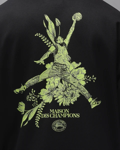 Худи Nike JORDAN SPORT DRI-FIT GFX FLEECE PULLOVER HOODIE черно-салатовое FV8610-010