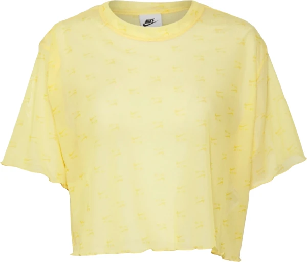Футболка жіноча Nike W NSW AIR AOP MESH SS CROP TOP жовта DV8245-795