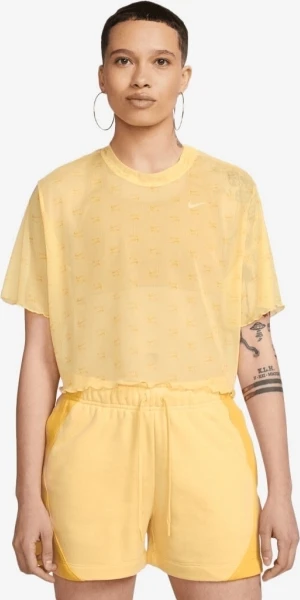 Футболка жіноча Nike W NSW AIR AOP MESH SS CROP TOP жовта DV8245-795