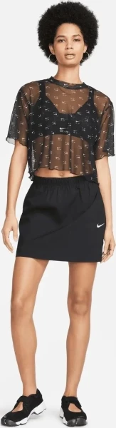 Футболка жіноча Nike W NSW AIR AOP MESH SS CROP TOP чорна DV8245-010