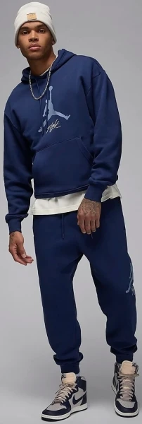 Толстовка Nike JORDAN MJ ESS FLC BASELINE HOODIE темно-синя FD7545-410
