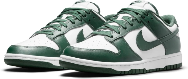 Кроссовки Nike DUNK LOW RETRO темно-зелено-белые DD1391-101