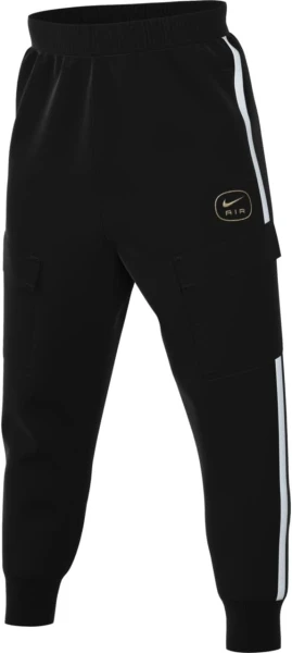 Спортивные штаны Nike AIR FLEECE CARGO TROUSERS черно-бело-золотые HM0180-010