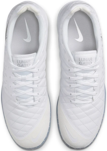 Футзалки (бампы) Nike LUNAR GATO II бело-серебряные 580456-105