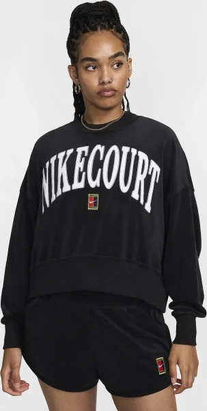 Світшот жіночий Nike NIKECOURT HERITAGE OVER-OVERSIZED чорний FQ2242-010