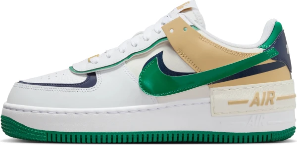 Кроссовки женские Nike AIR FORCE 1 SHADOW бело-зелено-темно-синие DZ1847-102