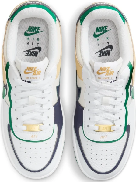 Кроссовки женские Nike AIR FORCE 1 SHADOW бело-зелено-темно-синие DZ1847-102