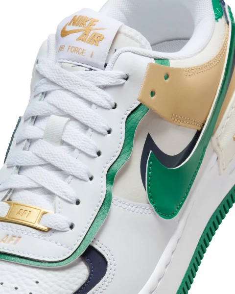 Кроссовки женские Nike AIR FORCE 1 SHADOW бело-зелено-темно-синие DZ1847-102