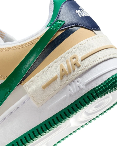 Кроссовки женские Nike AIR FORCE 1 SHADOW бело-зелено-темно-синие DZ1847-102