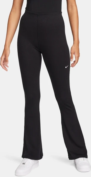 Лосіни жіночі Nike SPORTSWEAR CHILL KNIT TIGHT MINI-RIB FLARED LEGGINGS чорні FQ2113-010