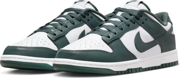 Кроссовки Nike DUNK LOW RETRO темно-зелено-белые DV0833-111