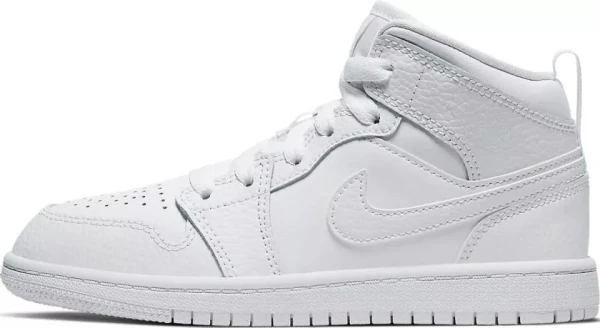 Кроссовки детские Nike AIR JORDAN 1 MID (PS) белые 640734-130