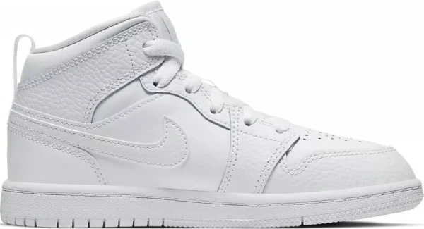 Кроссовки детские Nike AIR JORDAN 1 MID (PS) белые 640734-130