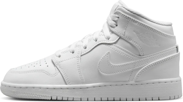 Кроссовки подростковые Nike AIR JORDAN 1 MID (GS) белые 554725-136