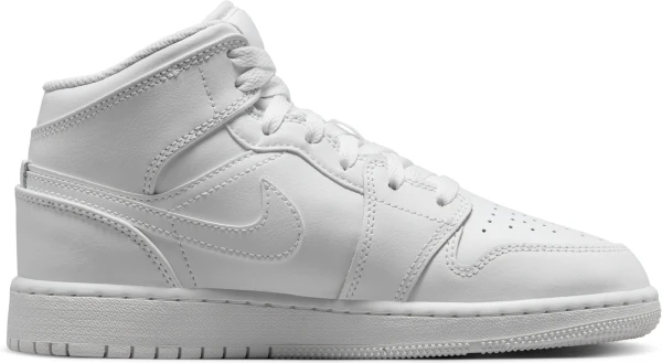 Кроссовки подростковые Nike AIR JORDAN 1 MID (GS) белые 554725-136