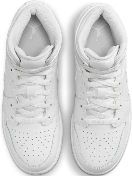 Кроссовки подростковые Nike AIR JORDAN 1 MID (GS) белые 554725-136