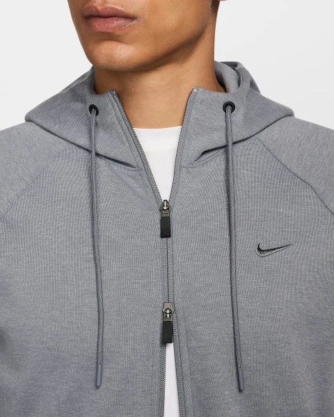 Толстовка Nike PRIMARY FLEECE DRI-FIT UV FULL-ZIP PERFORMANCE HOODIE серая FZ0967-065