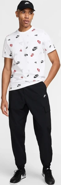 Футболка Nike M NSW TEE 12MO AOP SP25 белая HJ0561-100