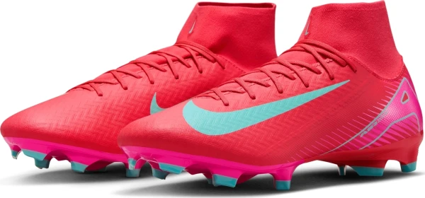 Бутсы Nike MERCURIAL ZOOM SUPERFLY 10 ACADEMY FG/MG красно-розово-бирюзовые FQ1456-800