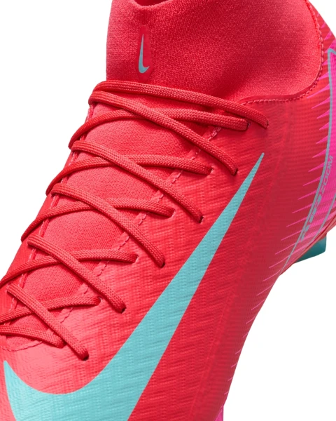 Бутсы Nike MERCURIAL ZOOM SUPERFLY 10 ACADEMY FG/MG красно-розово-бирюзовые FQ1456-800