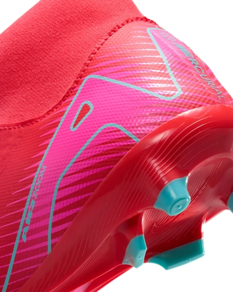 Бутсы Nike MERCURIAL ZOOM SUPERFLY 10 ACADEMY FG/MG красно-розово-бирюзовые FQ1456-800