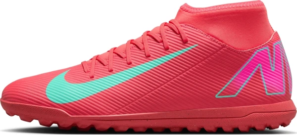Сороконожки (шиповки) Nike MERCURIAL SUPERFLY 10 CLUB TF красно-розово-бирюзовые FQ8317-800