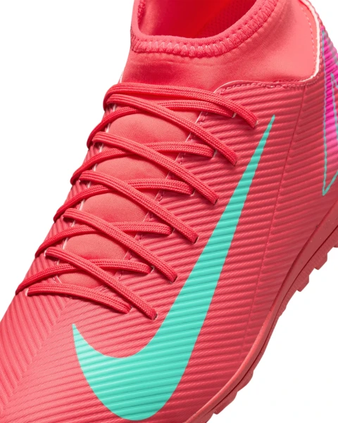Сороконожки (шиповки) Nike MERCURIAL SUPERFLY 10 CLUB TF красно-розово-бирюзовые FQ8317-800