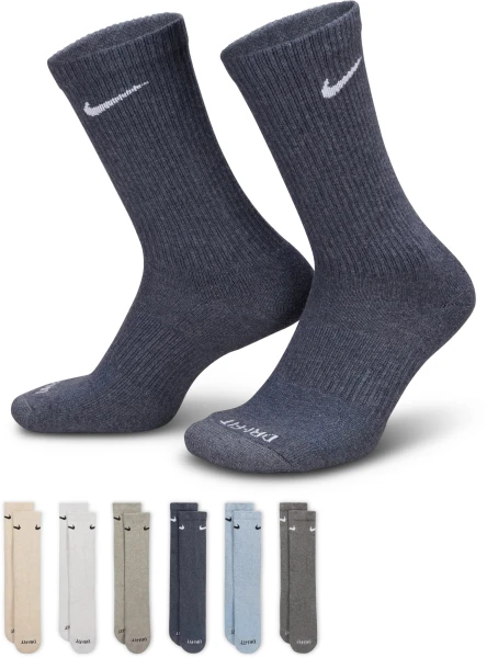 Шкарпетки Nike EVERYDAY PLUS CUSHIONED сірі, блакитні, бежеві (6 пар) SX6897-901