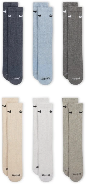 Шкарпетки Nike EVERYDAY PLUS CUSHIONED сірі, блакитні, бежеві (6 пар) SX6897-901