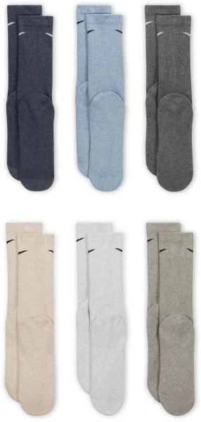 Шкарпетки Nike EVERYDAY PLUS CUSHIONED сірі, блакитні, бежеві (6 пар) SX6897-901