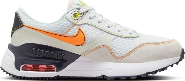 Кроссовки подростковые Nike AIR MAX SYSTM (GS) бело-серо-оранжевые DQ0284-109