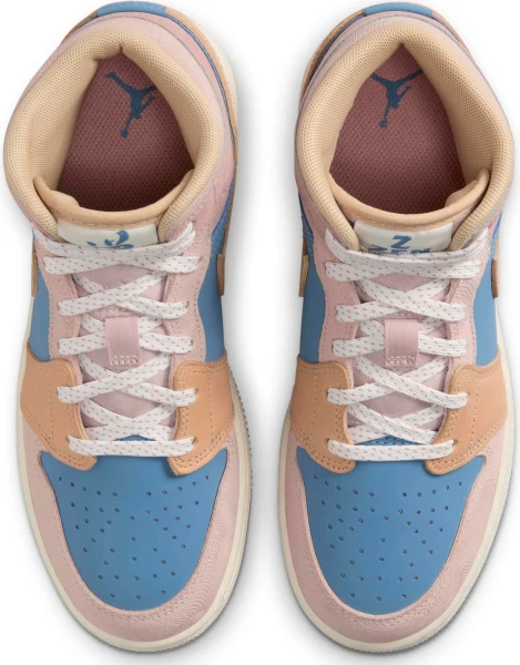 Кроссовки подростковые Nike JORDAN 1 MID “ZEN” (GS) коричнево-голубые FN7452-400