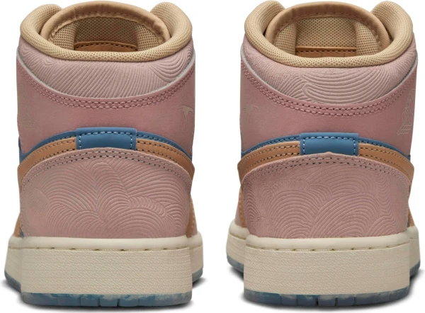 Кроссовки подростковые Nike JORDAN 1 MID “ZEN” (GS) коричнево-голубые FN7452-400