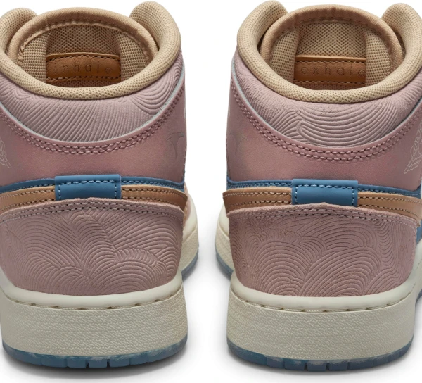 Кроссовки подростковые Nike JORDAN 1 MID “ZEN” (GS) коричнево-голубые FN7452-400