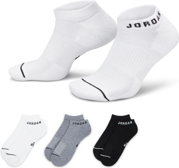 Шкарпетки Nike JORDAN EVERYDAY NO-SHOW DRI-FIT 3-PAIRS білі, сірі, чорні (3 пари) DX9656-911