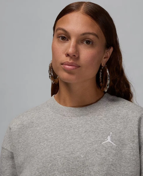 Свитшот женский Nike JORDAN BROOKLYN FLEECE CREW-NECK SWEATSHIRT серый FV7074-063