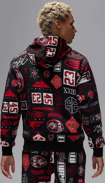 Худі Nike JORDAN ESSENTIALS PRINTED FLEECE чорне HM7254-010